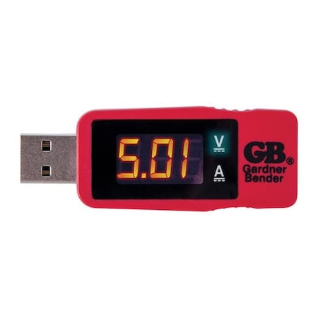 Gardner Bender Gardner Bender 3900867 5 in. LCD USB Tester; Red 3900867